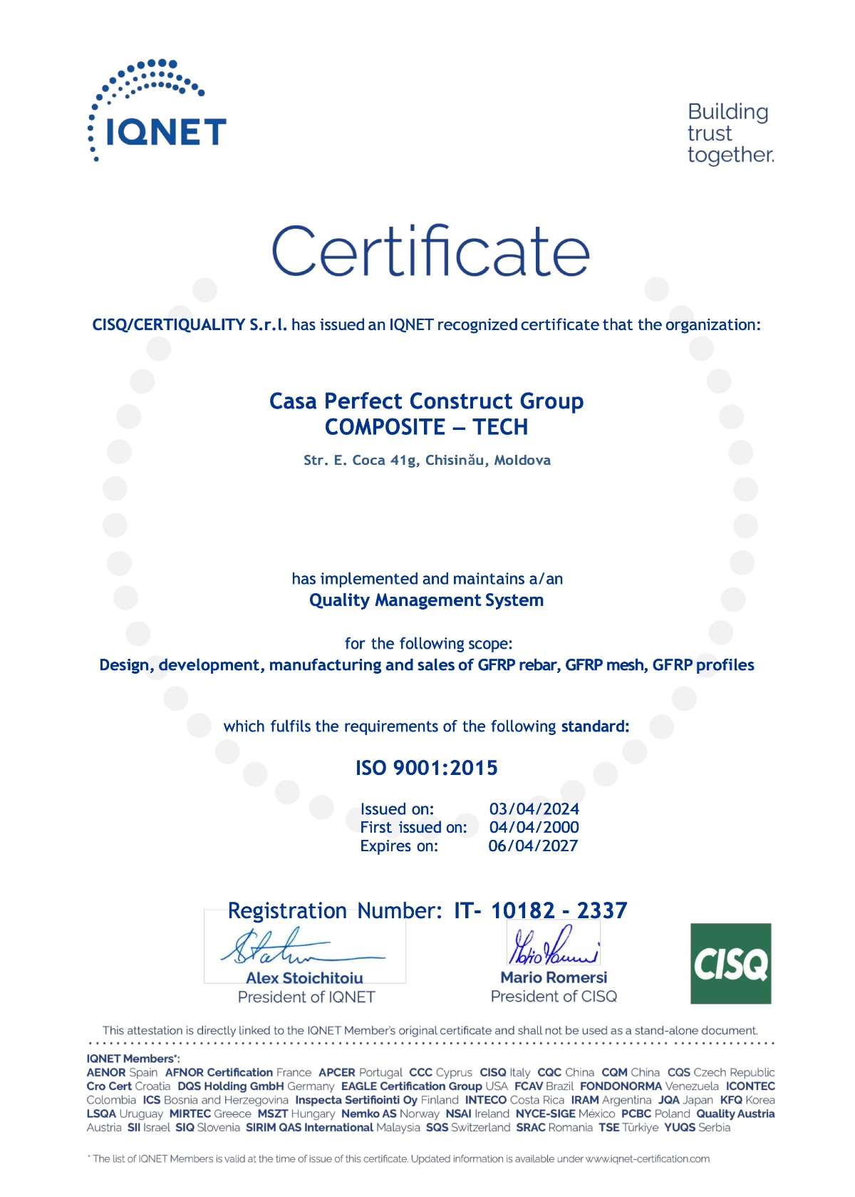 certification 4, Composite-Tech