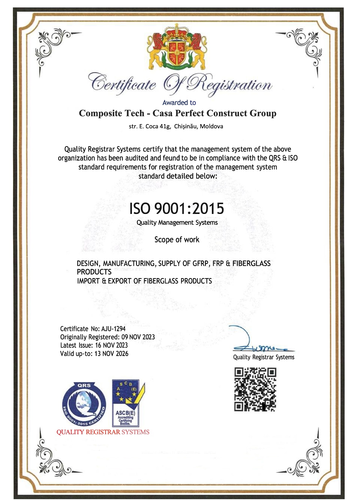 certification 8, Composite-Tech