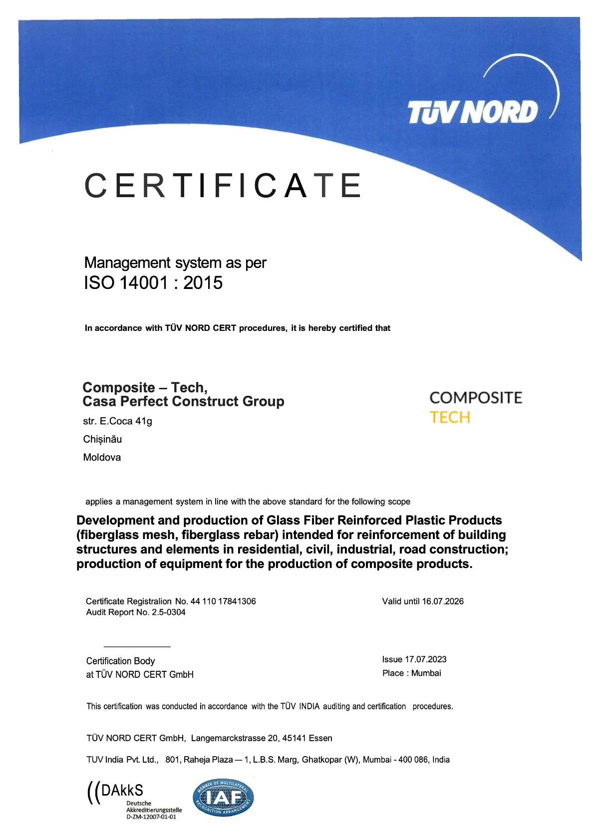 certification 6, Composite-Tech